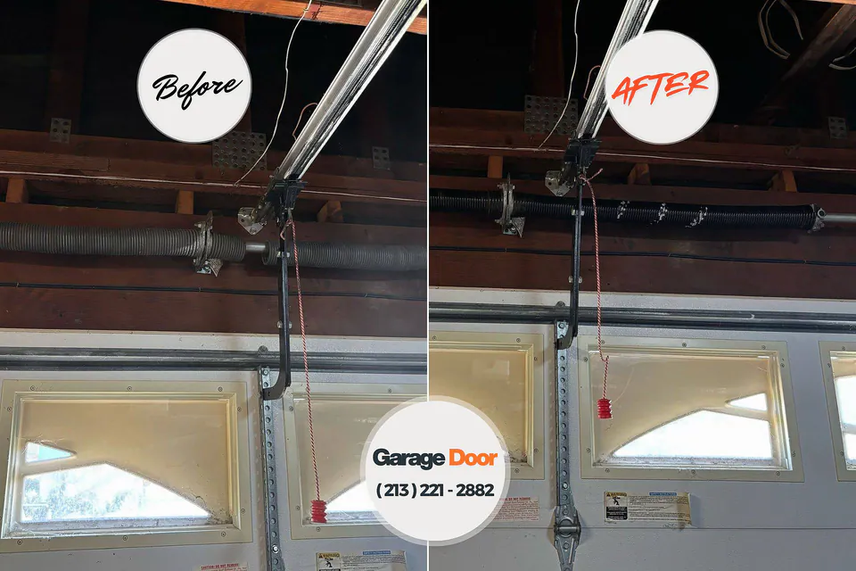 Before and after: garage door repair Mercer, PA